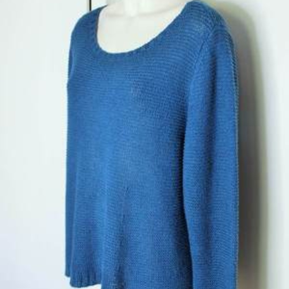 Eileen Fisher Royal Blue Linen Cotton Sweater XL